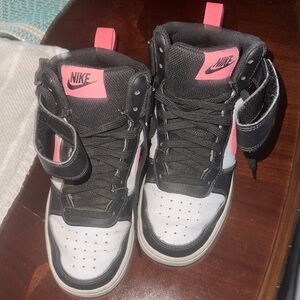 Nike Black and Pink High-Top Sneakers
